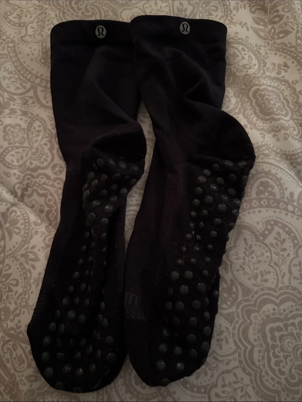 lululemon athletica Black Non-Slip Grip Crew Socks